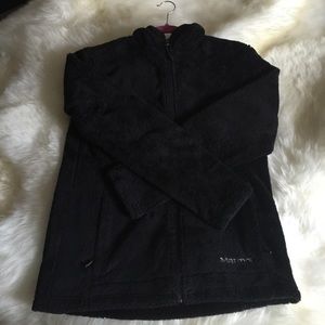 Marmot Fleece Full Zip Hoodie Black.. Like new