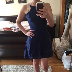 Floral lace mine Navy Blue dress