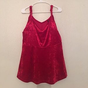 Red velvet babydoll tank