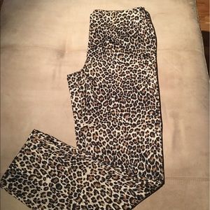 Adrienne Vittadini Side Zip Stretch Leopard Pant 6