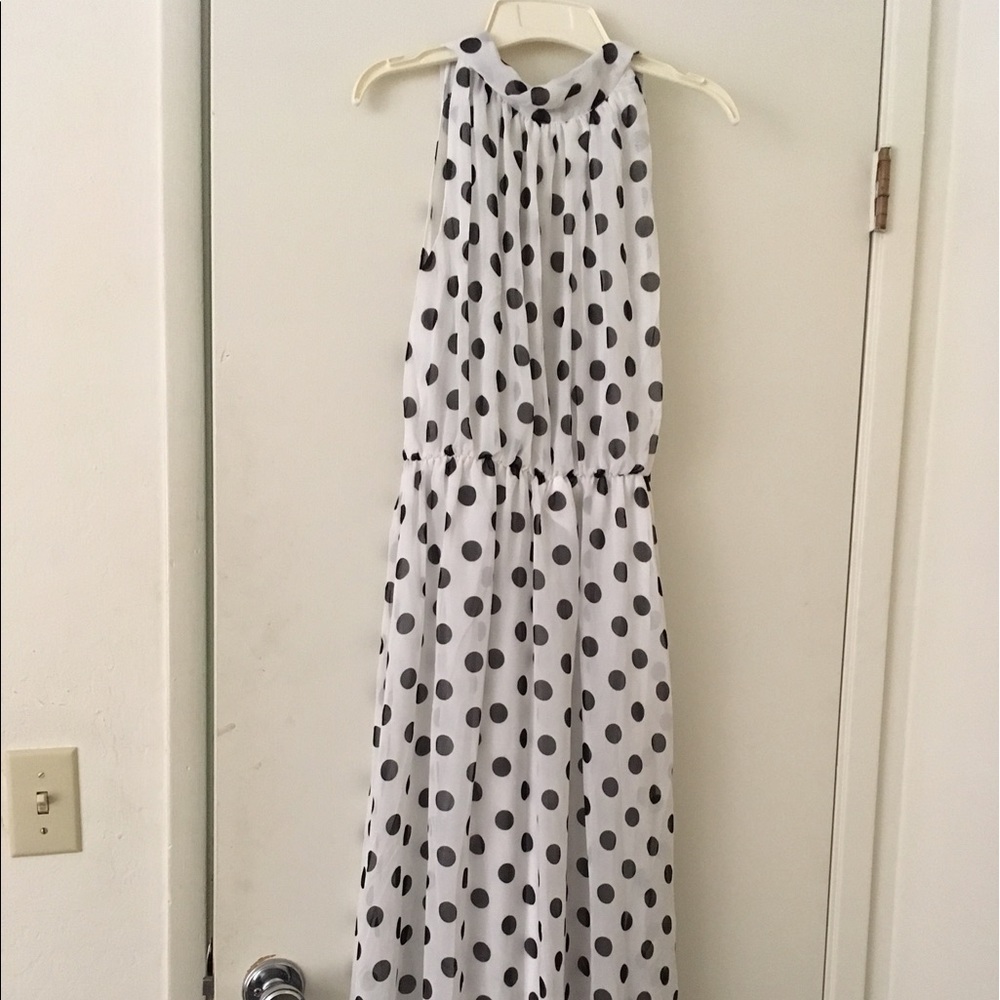 Sale! Polka Dot Chiffon Maxi Dress. Medium.