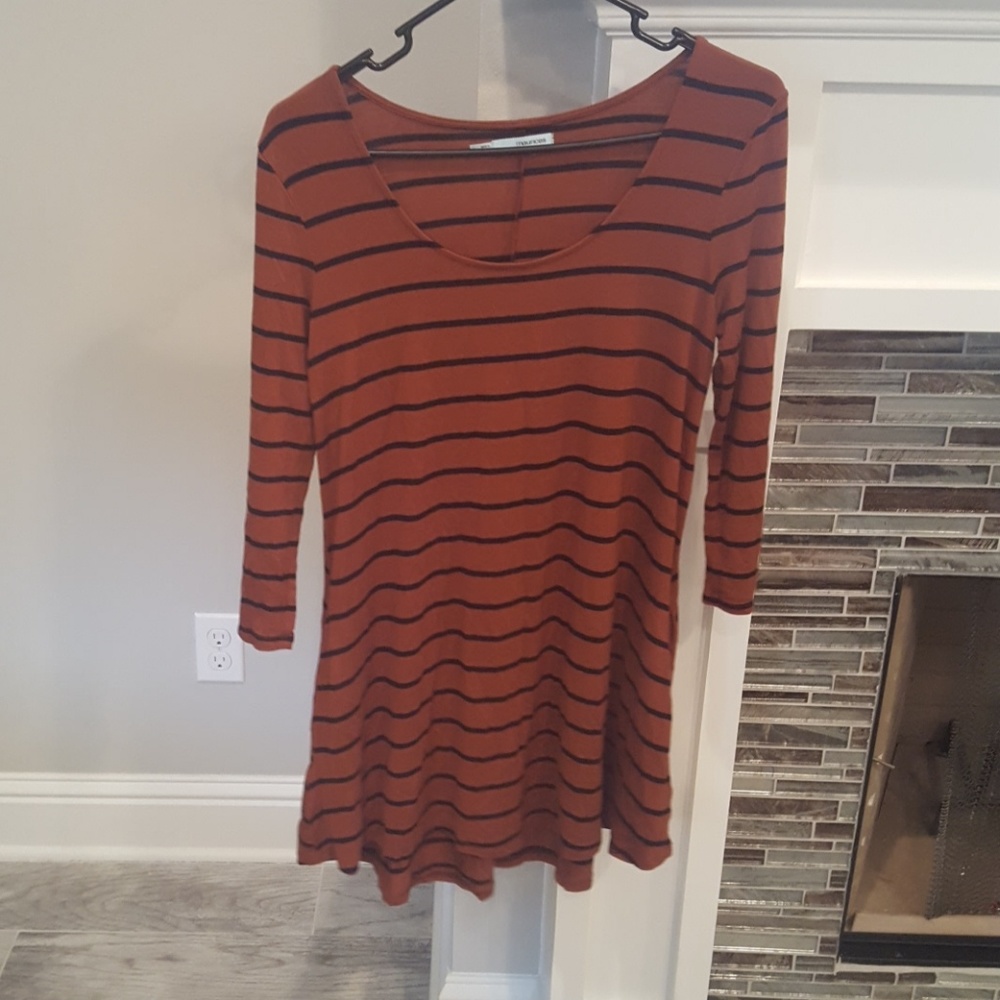 Burnt orange and black tunic with pockets