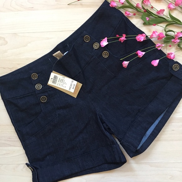 Arden B Pants - NWT Nautical sailor dark wash denim shorts