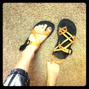 Women's size 7 Chacos, Orange straps