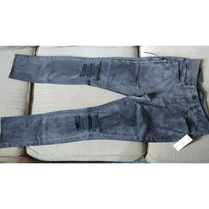 PacSun Stacked Skinny Distressed Side Zip Denim