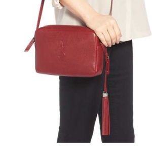 Saint Laurent Monogram Red Leather Camera Bag