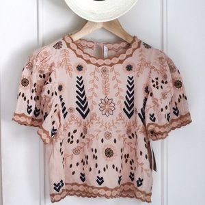 Zara Embroidered Top NWT