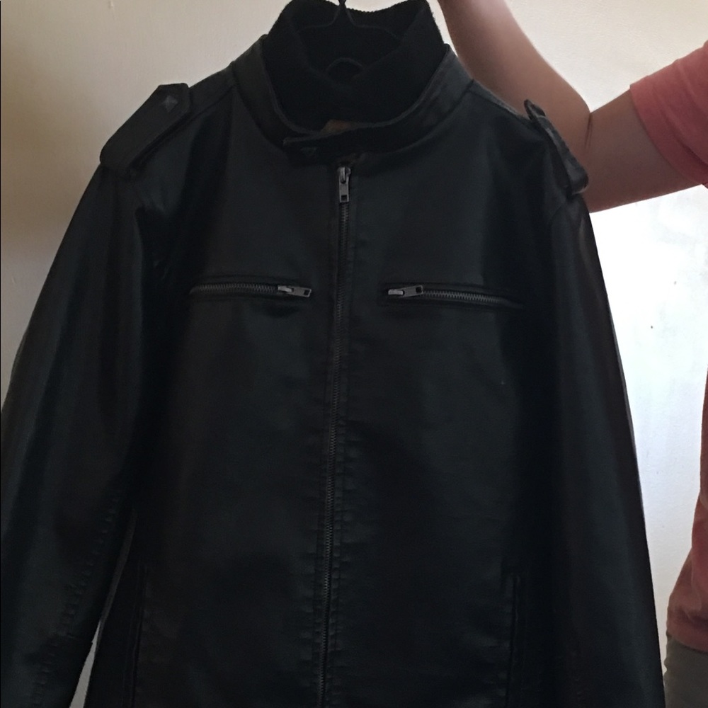 Faux leather coat
