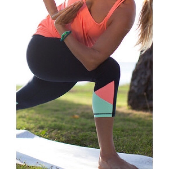 lululemon athletica Pants - Lululemon Embody Crop Navy/ Teal/ Peach