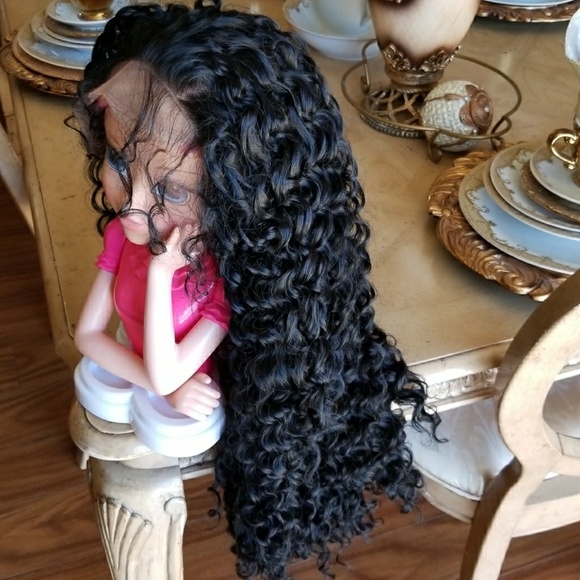 Beautiful Curly Human Hair Blend LaceFront Wig main image 7