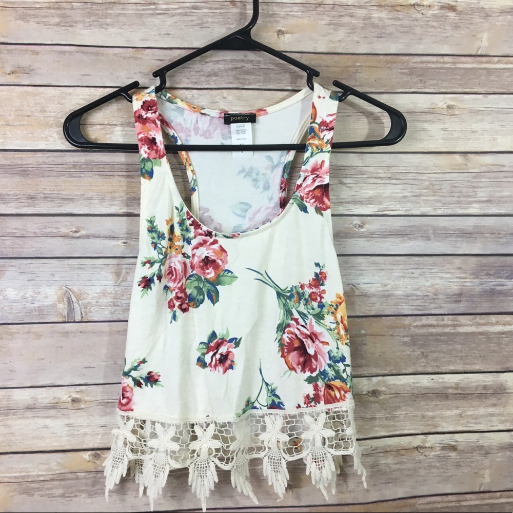 Poetry Off-White Floral Crop Top
