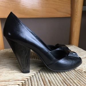 BCBG Black Leather Heels