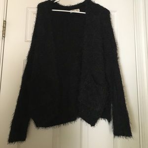 Black fuzzy cardigan