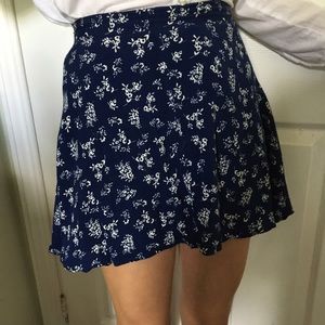 Blue floral circle skirt