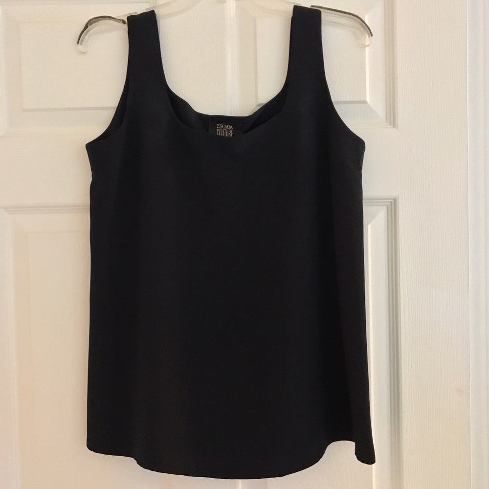 Escada black silk tank top