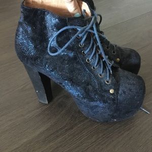 Jeffrey Campbell Navy Sparkly Litas