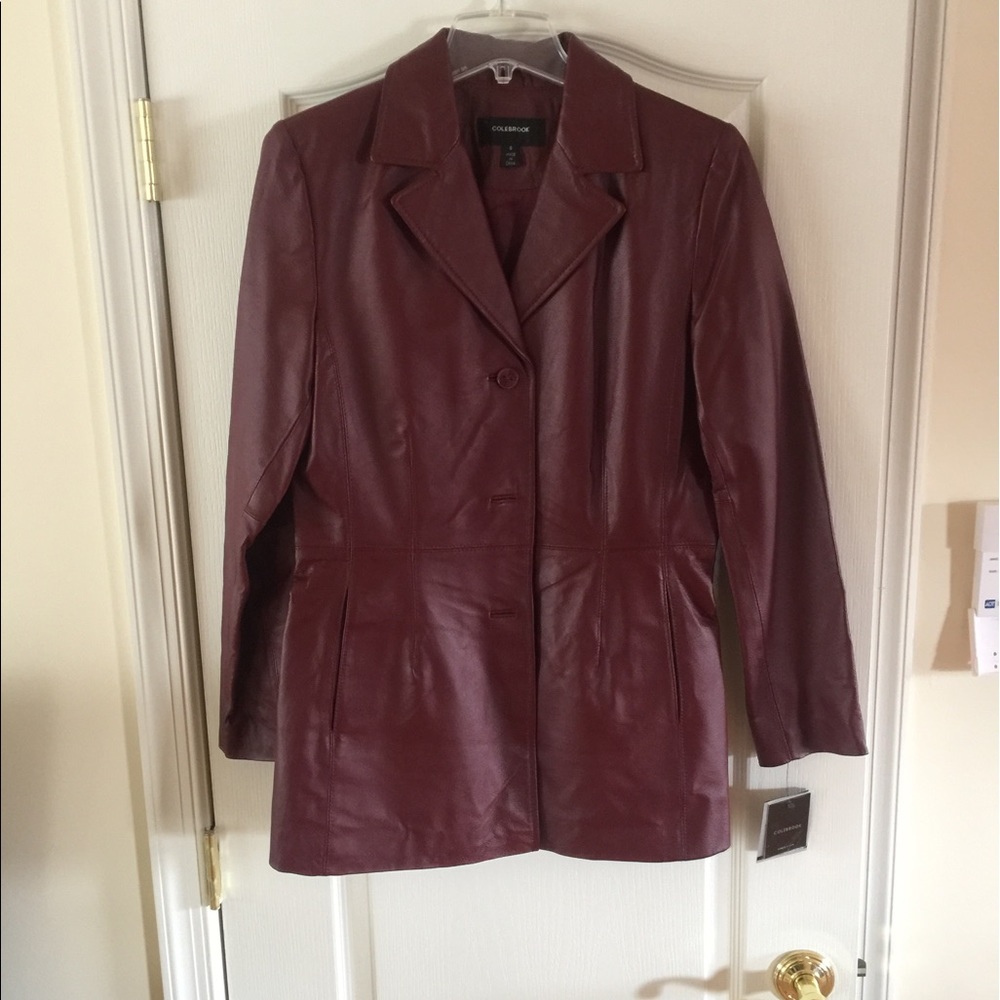 Bnwt Deep Red leather jacket