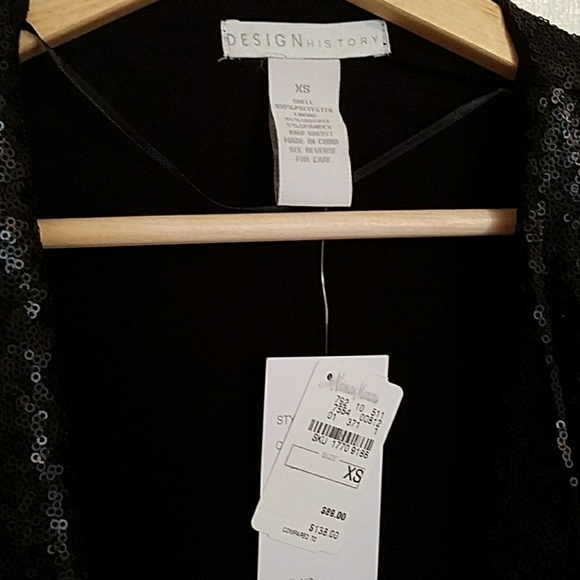 NEW Black Sequin Cardigan XS - Picture 3 of 4