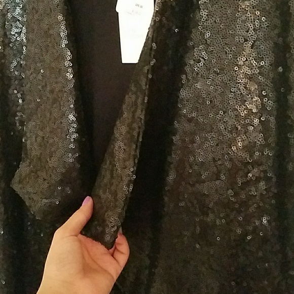NEW Black Sequin Cardigan XS - Picture 4 of 4