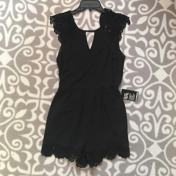 Express Other - Express black lace romper