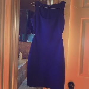 Royal blue dress with side cutouts