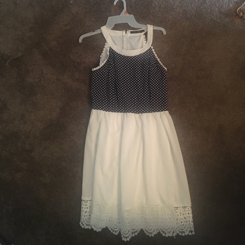 Spring navy and white dress