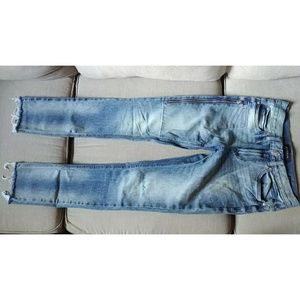 PacSun Stacked Skinny Medium Wash Side Zip Denim