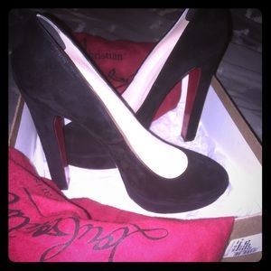 Black Suede Christian Louboutins *Authentic*
