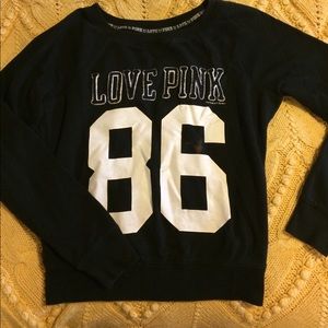 PINK brand Victoria's Secret, black sweat shirt.