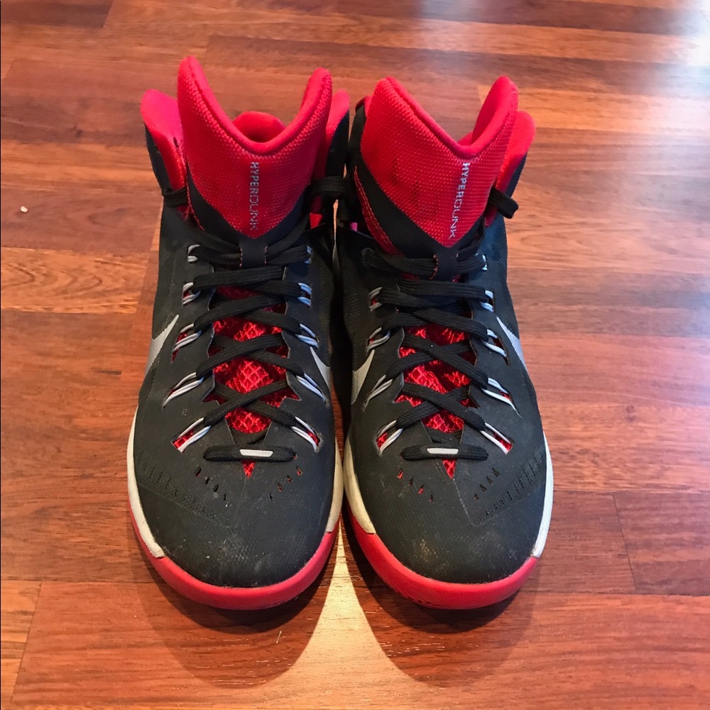 Black and red Nike hyper dunks