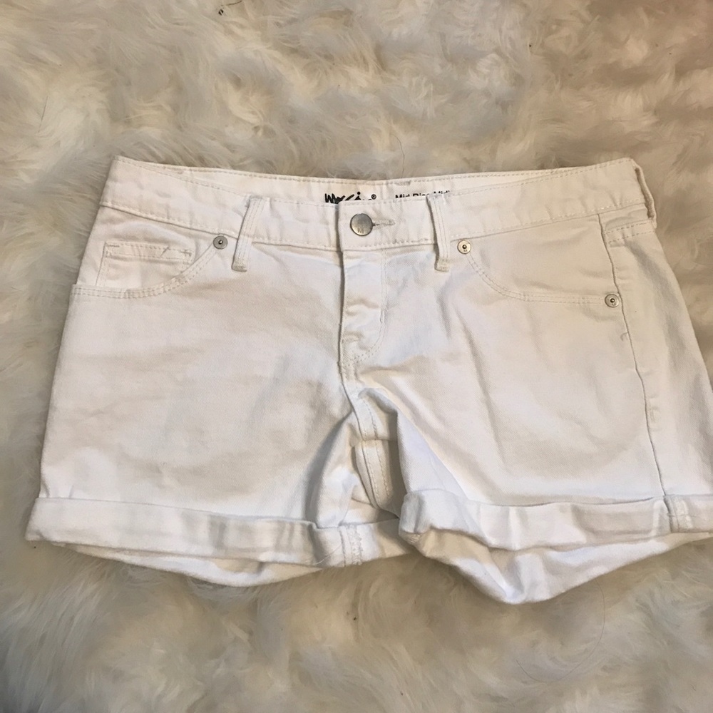 White denim shorts