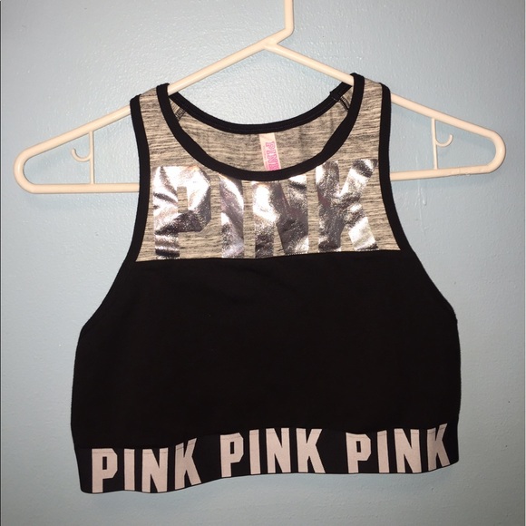 PINK high neck sports bra - Picture 1 of 2