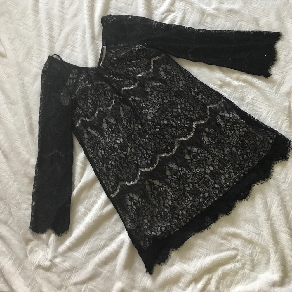 NWOT BLACK AND BEIGE PARTY LACE DRESS