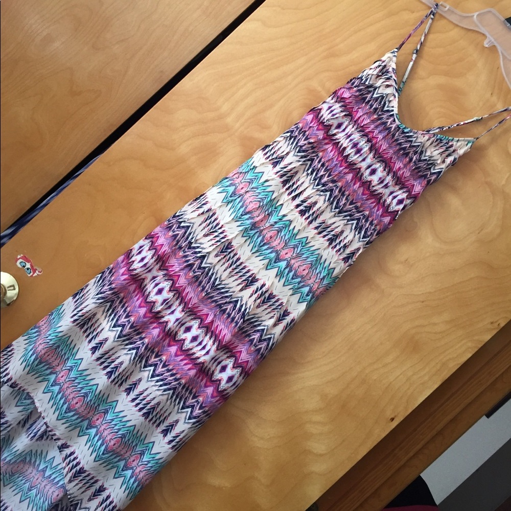 Aztec print hi-low maxi dress