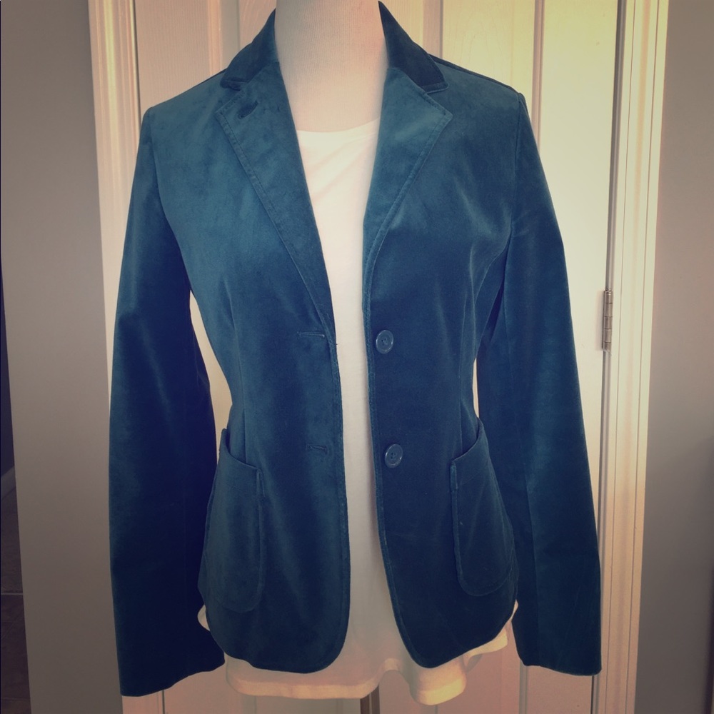 Velvet teal blazer from The Gap sz 4
