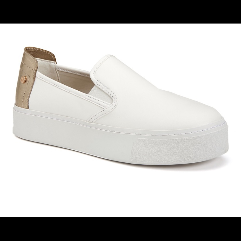 White &Rose Gold Casey Leather Sneaker