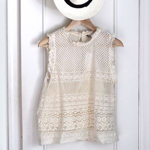 Zara knit lace top NWT