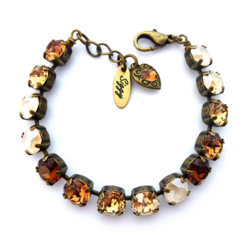 Swarovski Crystal Earth Toned Tennis Bracelet