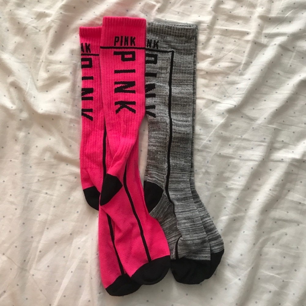 PINK Victoria's Secret knee high socks.
