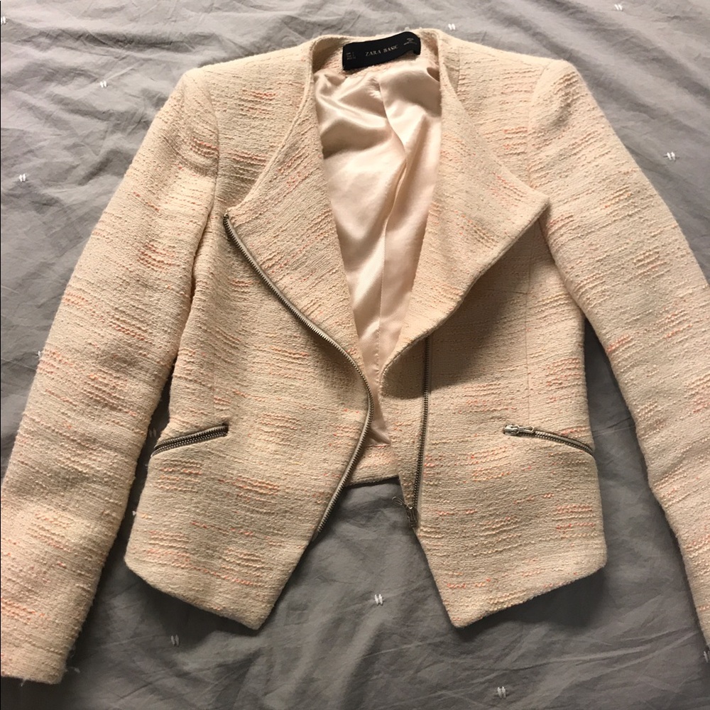 Pink Zara moto blazer