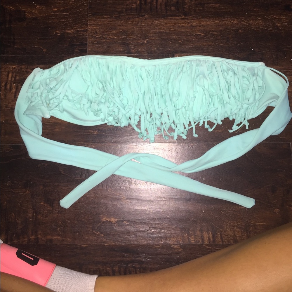 TIFFANY BLUE FRINGE BIKINI TOP‼️‼️