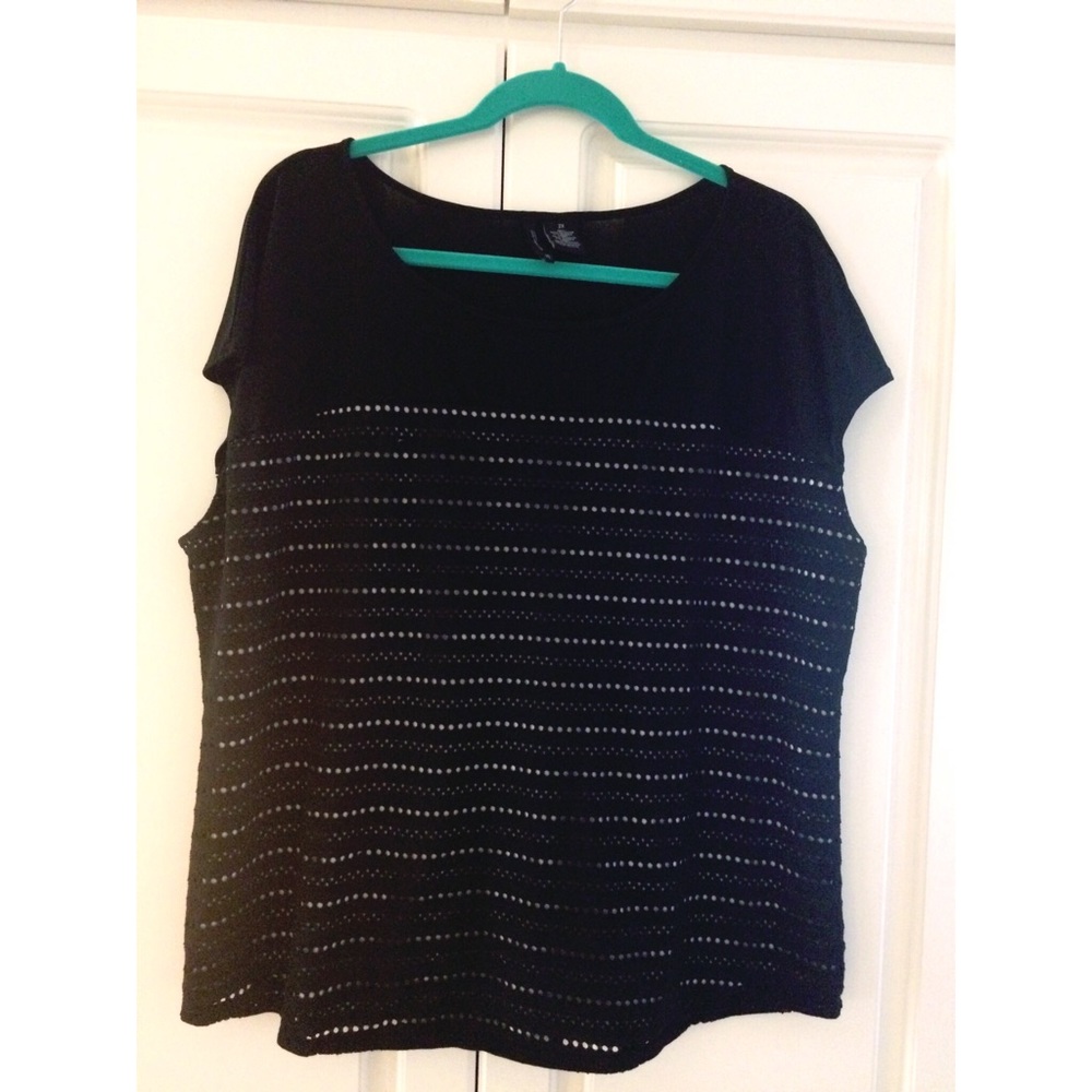 Women's size 2X black sleeveless top.
