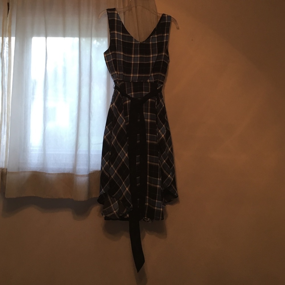Blue plaid dress