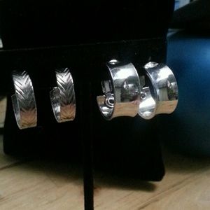 2 pair of Silvertone clip on earrings.  NWOT