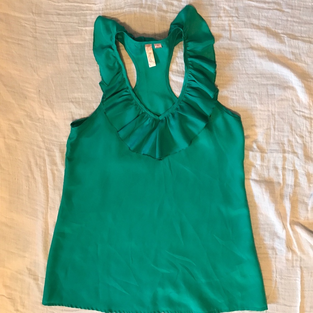 Green Ruffle Tank top