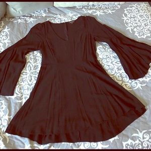 Express size 10 flare long sleeve black dress