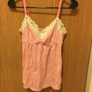 Hollister pink and white striped tank top