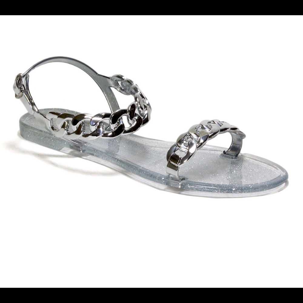 Clear Glitter Jelly Sandal