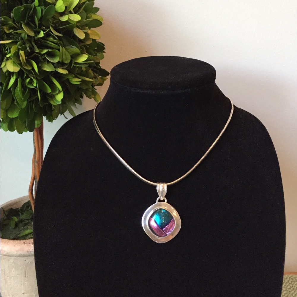Sterling Silver & Dichroic Pendant