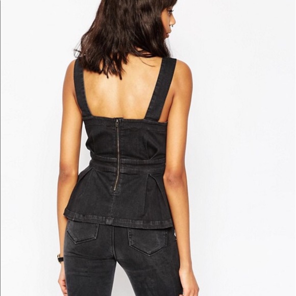Denim Black Peplum Top - Picture 2 of 2